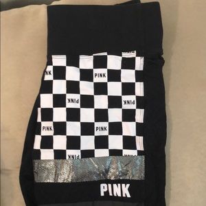 Pink Yoga pants with checkered pattern